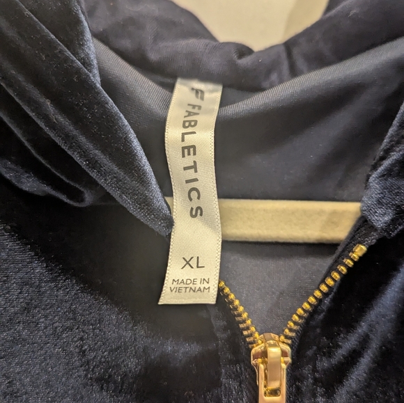 Fabletics‎ Donna Plush Velour Hoodie Deep Navy Relaxed Fit XL - Picture 4 of 7